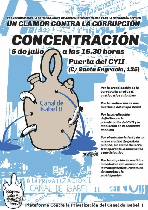 Miércoles, 5 de julio de 2017, a las 16:30h, concentración en la puerta del CYII