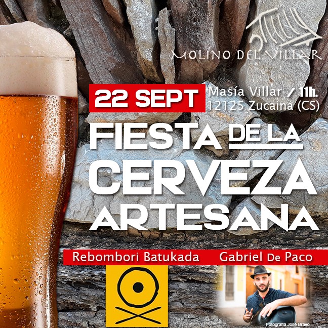 1ª Fiesta de la Cerveza Artesana en el Villar de Zucaina: sábado 22 de septiembre 2018